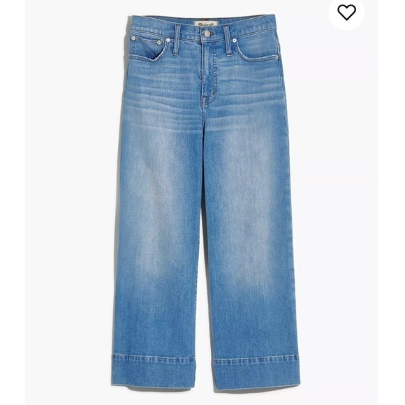 Madewell Petite Wide-Leg Crop Jeans in Delancey Wash size 37P NWT - Picture 2 of 9